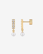 Bar Drop Shimmer and Pearl ScrewbacksEarrings