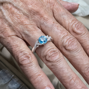 Aquamarine Blossom Ring | Silver – view 2