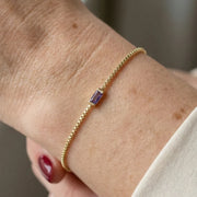 Minimalist Amethyst Bracelet | Gold – view 2