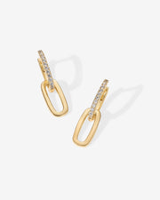 Cubic Zirconia Convertible Paperclip Link Earrings – view 6