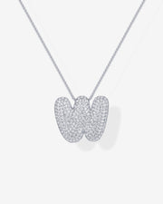 Sparkling Bubble Letter Pendant Necklace – view 103