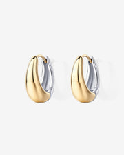 Waterproof Reversible Two Tone Hoop Earrings – view 10