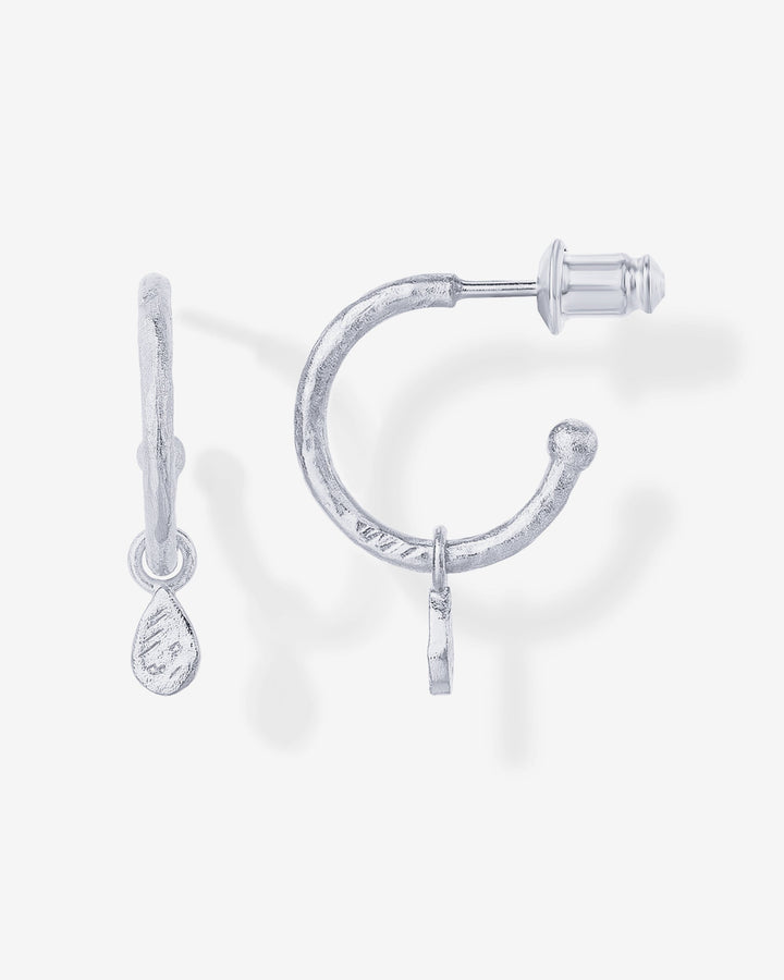 Drop Hammered HoopsEarrings – view 2