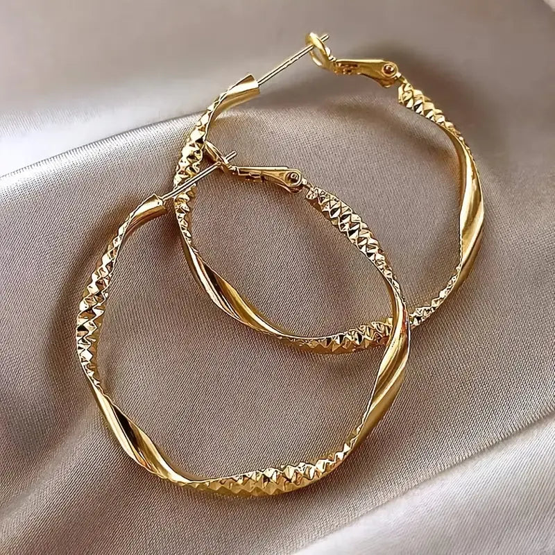 Bright Hoop Gold Earrings