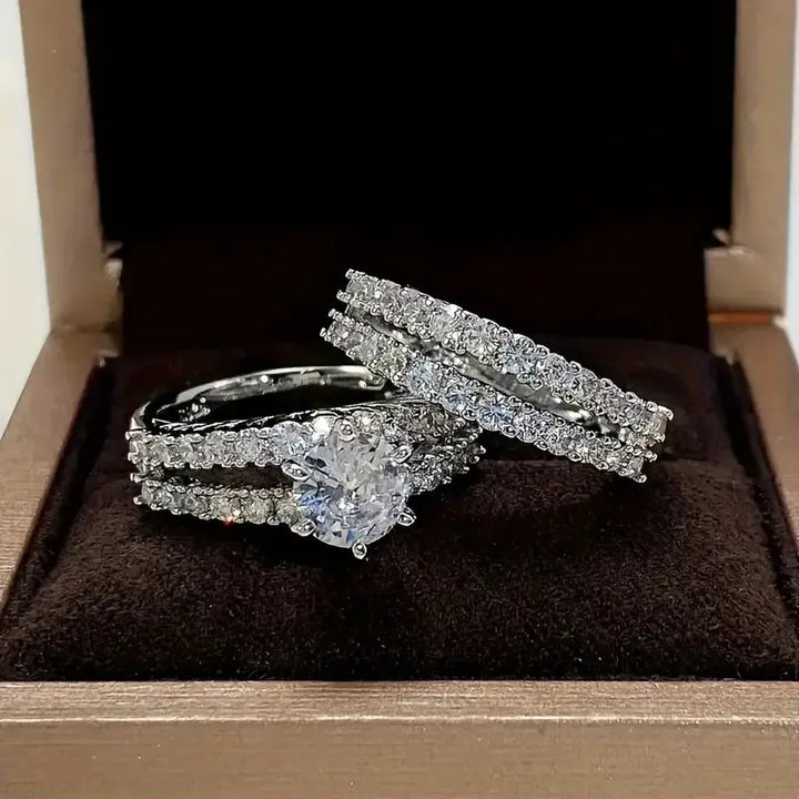 Eternal Radiance Ring Set | White Gold