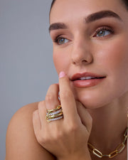 Interlocked Mixed-Metal Shine Statement Ring – view 4