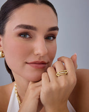 Interlocked Stack-and-Shine Statement Ring – view 5