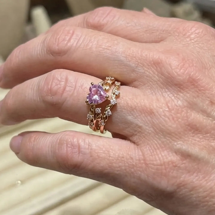 Petalheart Garden Ring Set | Gold – view 2