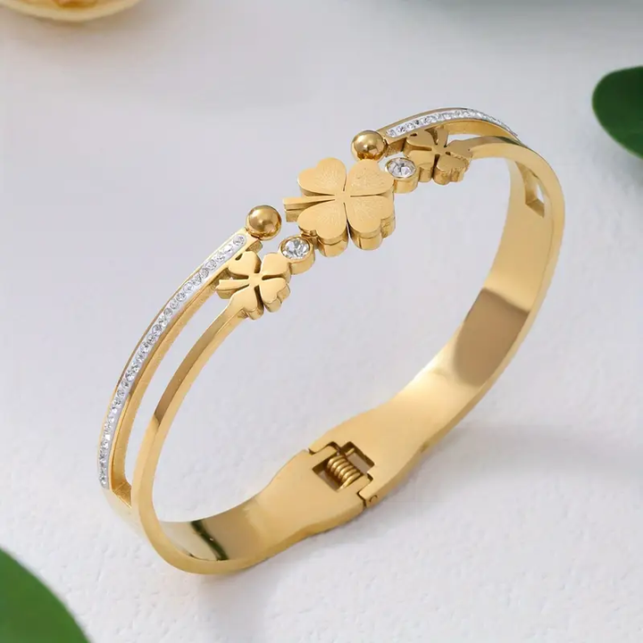 Open Clover Gold Bracelet