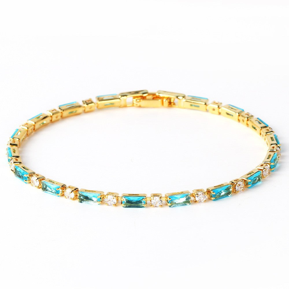 Natural Turquoise Stone Bracelet | Gold