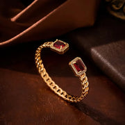 Veloria Ruby Open Bracelet | Gold – view 3