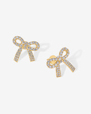 Cubic Zirconia Bow Stud Earrings – view 4