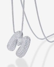 Sparkling Bubble Letter Pendant Necklace – view 26