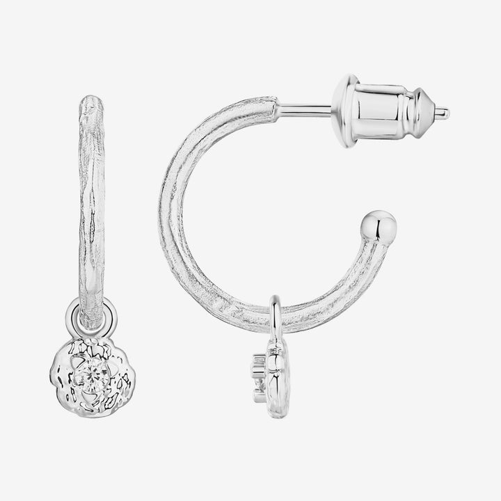 Drop Hammered HoopsEarrings – view 2