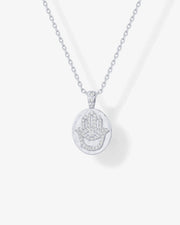 Hammered Coin Hamsa Pendant – view 2