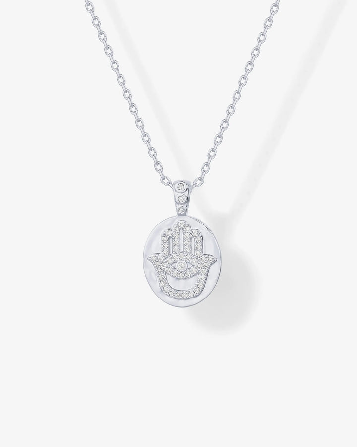 Hammered Coin Hamsa Pendant – view 2