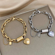 Heartened Chunky Bracelet | White Gold – view 3