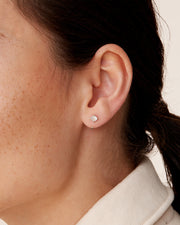 Solitaire Half Hoop HuggieEarrings – view 9