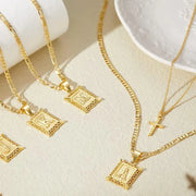Cross Initial Necklace Set | Gold – view 3