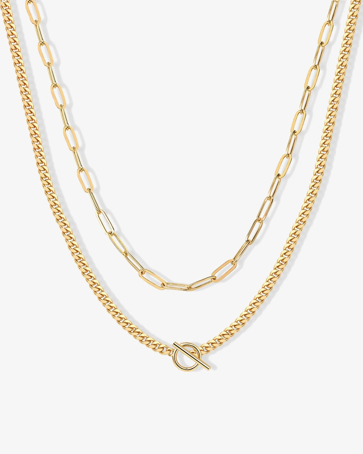Layered Chain Circle Necklace