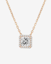 Princess Cut Halo Necklace – view 3