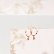 Drop Hammered HoopsEarrings – view 11