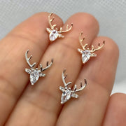 Antler Earrings With Clear Zircon – view 3