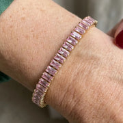 Pink Sapphire Vertéa Tennis Bracelet | Gold – view 2