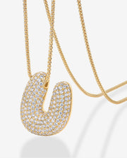 Sparkling Bubble Letter Pendant Necklace – view 41