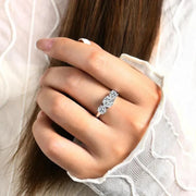 Clare Triple Stone Ring | White gold – view 3