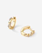 Twisted Cubic Zirconia HuggiesEarrings – view 7