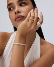 Pavé Dangle Ring with Pear Drop – view 4