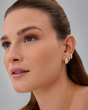 Huggie and Hoop CZ TrioEarrings – view 5