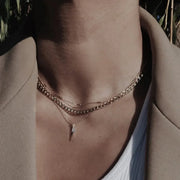 Flat Link Curb Chain Necklace | Gold – view 3