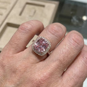 Cushion Pink Sapphire Ring | White Gold – view 6