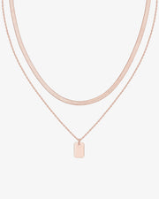 Layered Dog Tag Pendant Necklace – view 3