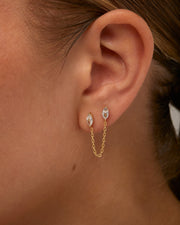 Chained Luminescence Double Piercing Earrings – view 3