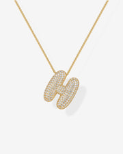 Sparkling Bubble Letter Pendant Necklace – view 62