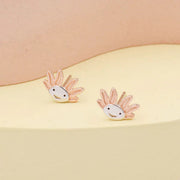 Axolotl Stud Earrings in Silver – view 3