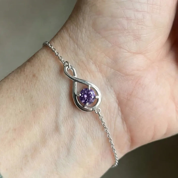 Amethyst Infinity Bracelet | White Gold – view 2