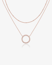 Layered Open Circle Pendant Necklace – view 3