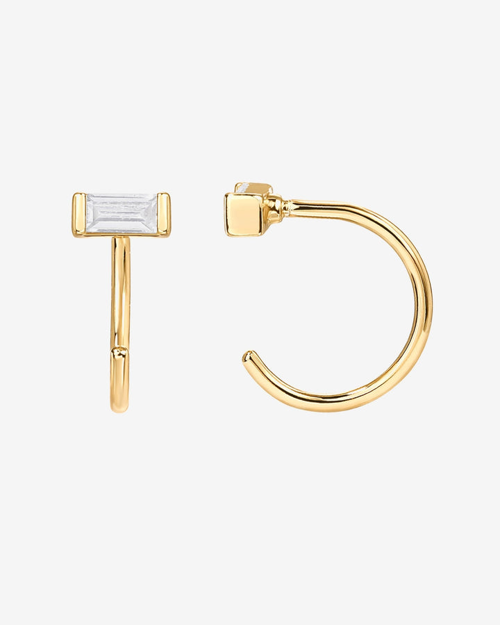 Baguette Half Hoop HuggieEarrings