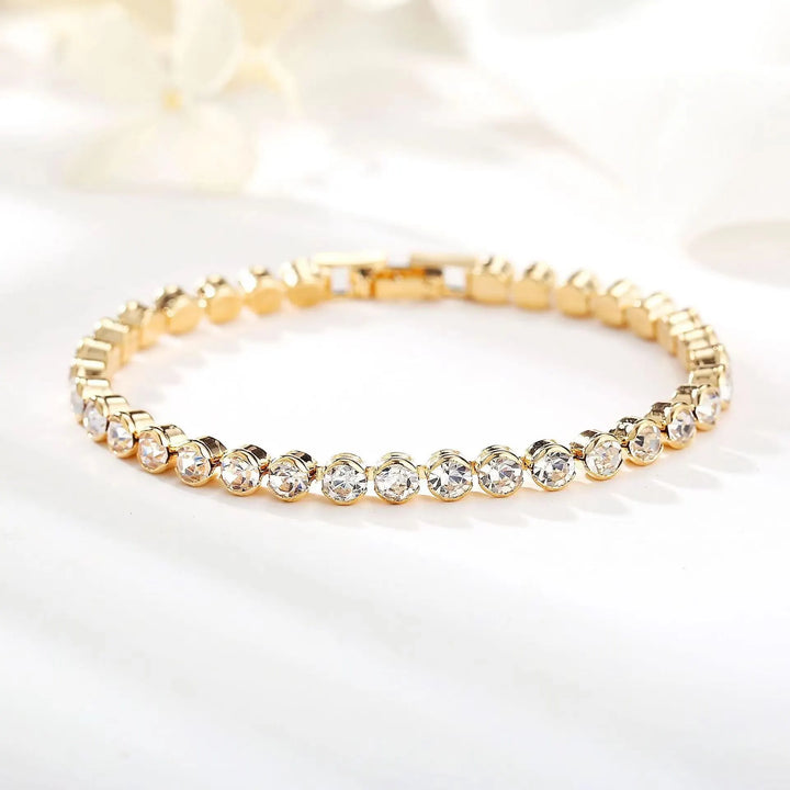Round Cut Tennis Bracelet | Gold – view 2