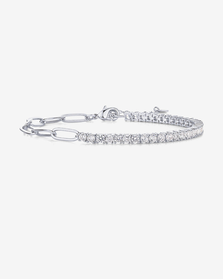 Pavé Tennis & Paperclip Bracelet – view 2