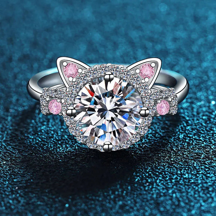 Adjustable Cat Ears Ring with Zirconia – view 2