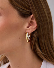 Mixed-Metal Geometric HoopsEarrings – view 2