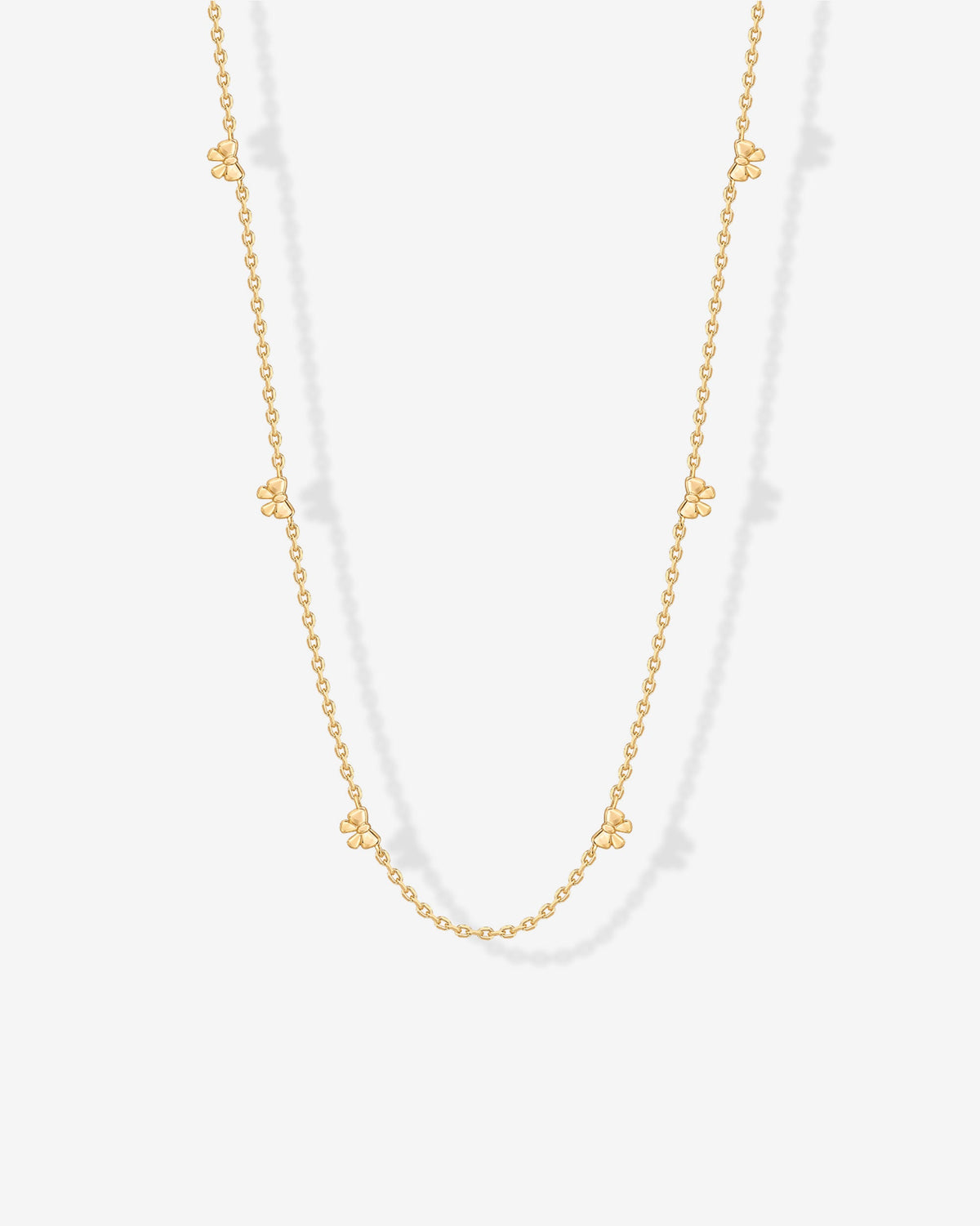 Tiny Bow Station Necklace
