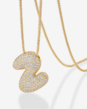 Sparkling Bubble Letter Pendant Necklace – view 51