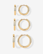 Thin Hoop Earrings Set