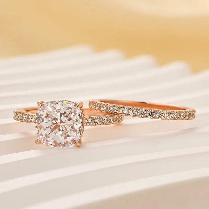 Bridal Cushion 2PC Ring Set | Rose Gold – view 2